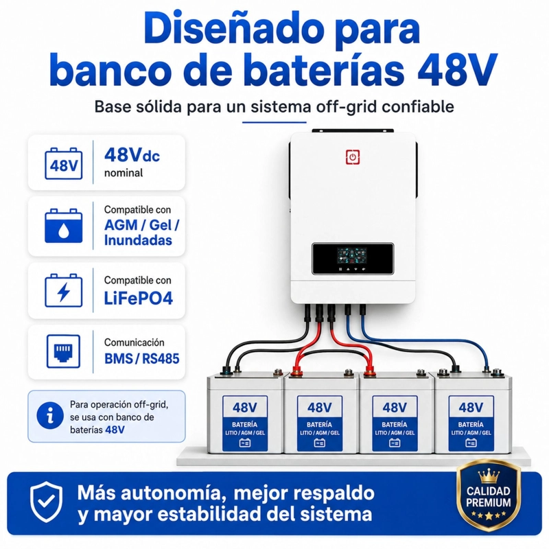 INVERSOR SOLAR CON WIFI HIBRIDO 8.2KW, POTENCIA PICO 16.400W - 4