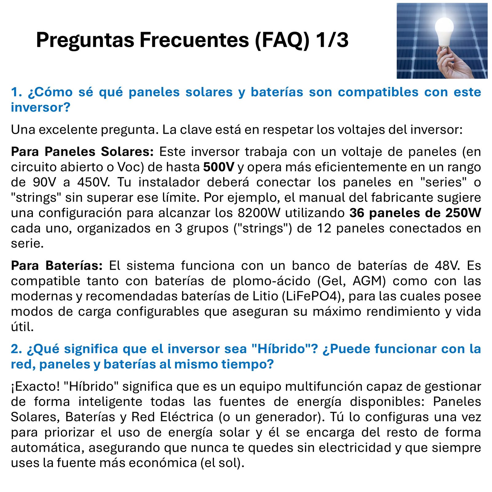 INVERSOR SOLAR CON WIFI HÍBRIDO 8.2KW, POTENCIA PICO 16.400W - 11