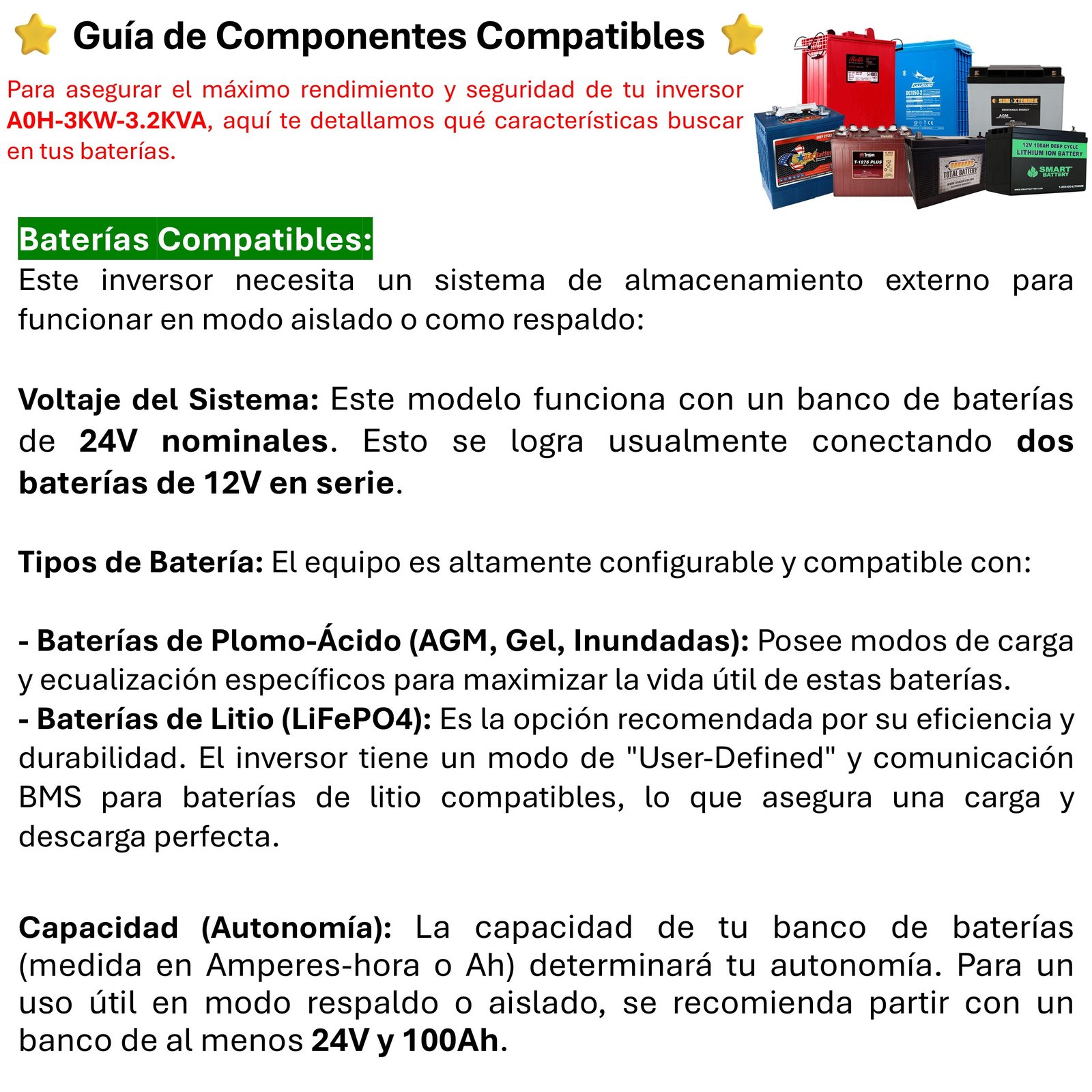 INVERSOR SOLAR CON WIFI HÍBRIDO 3.0KW, POTENCIA PICO 6.000W - 10
