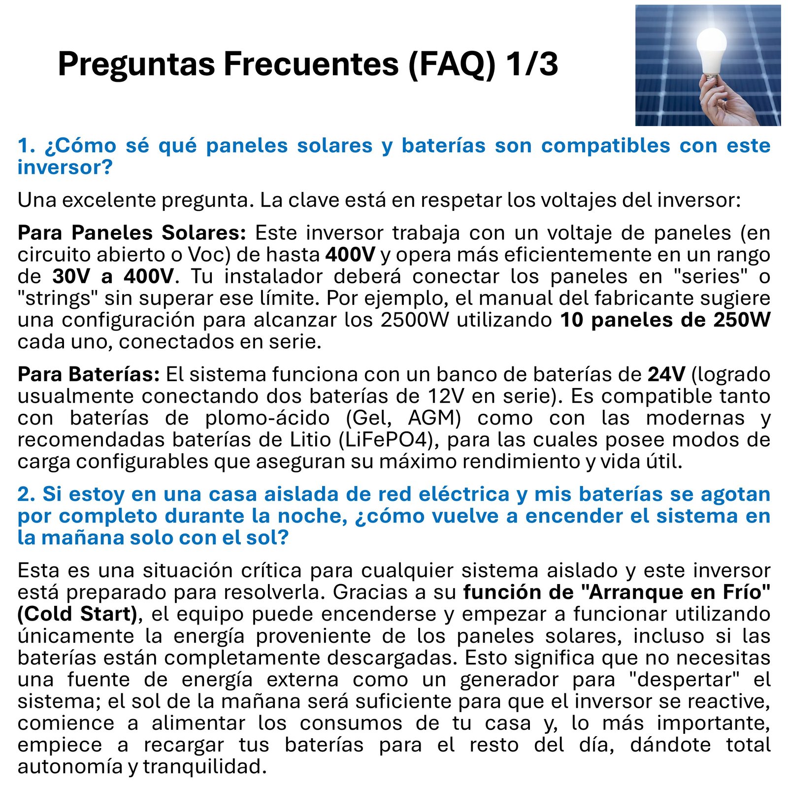 INVERSOR SOLAR CON WIFI HÍBRIDO 3.0KW, POTENCIA PICO 6.000W - 11