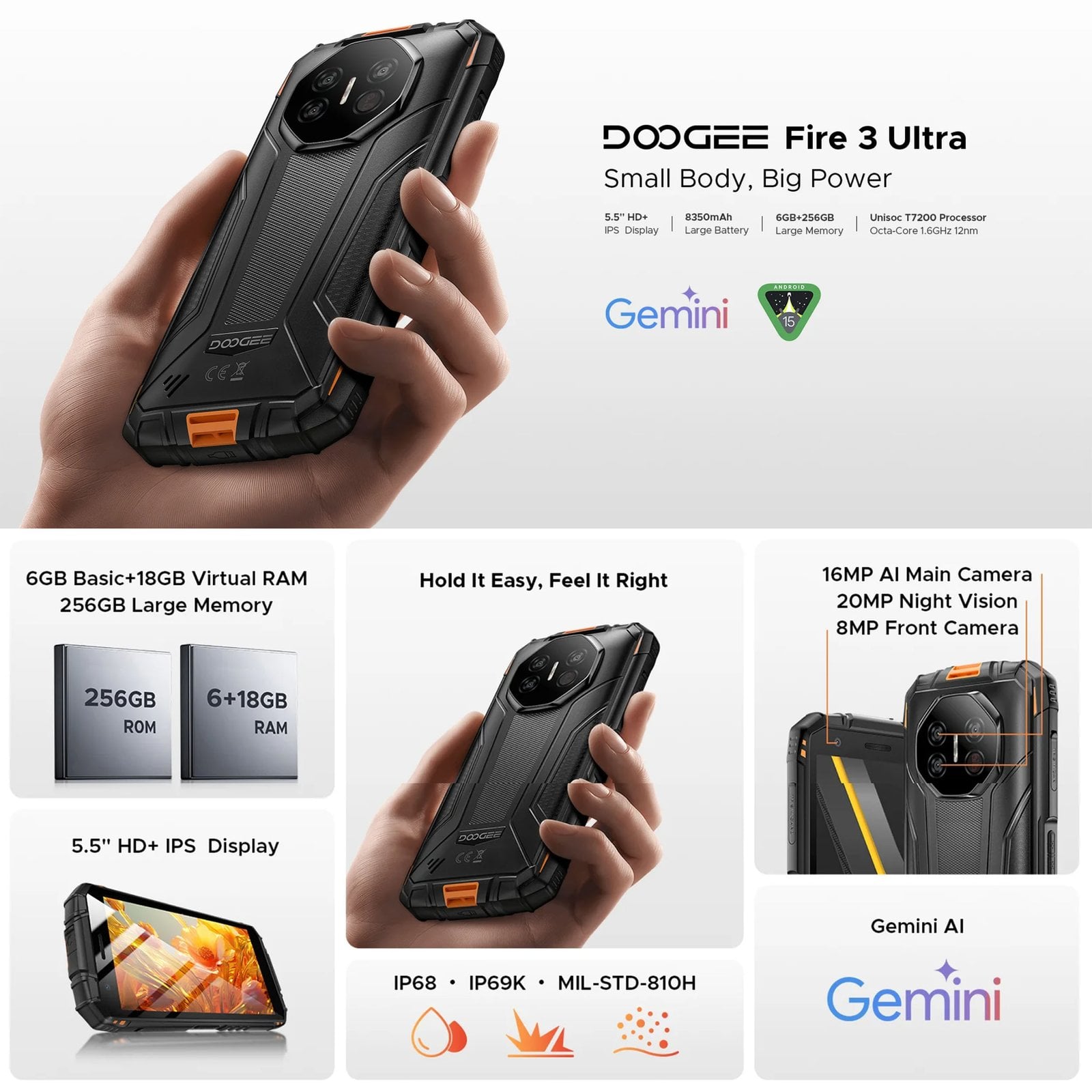 DOOGEE FIRE 3 ULTRA: RESISTENTE 5,5 PULGADAS CAMARA NOCTURNA - 2