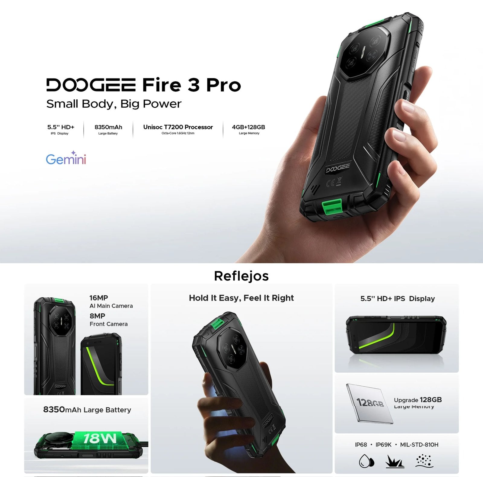 DOOGEE FIRE 3 PRO: COMPACTO RUGGED TODO TERRENO RESISTENTE - 2
