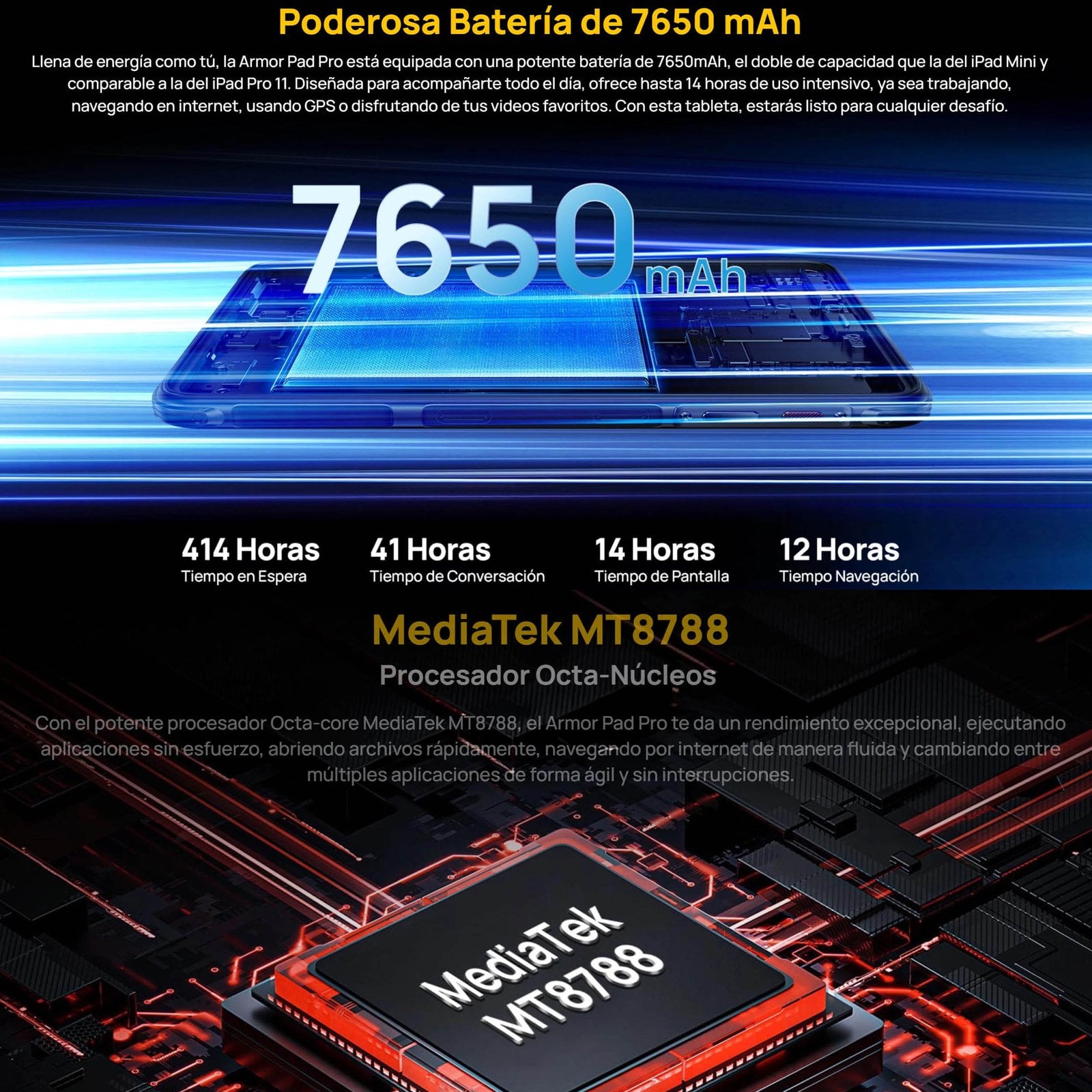 ULEFONE ARMOR PAD PRO: TABLET DE 8 PULGADAS RESISTENTE IP68 - 4