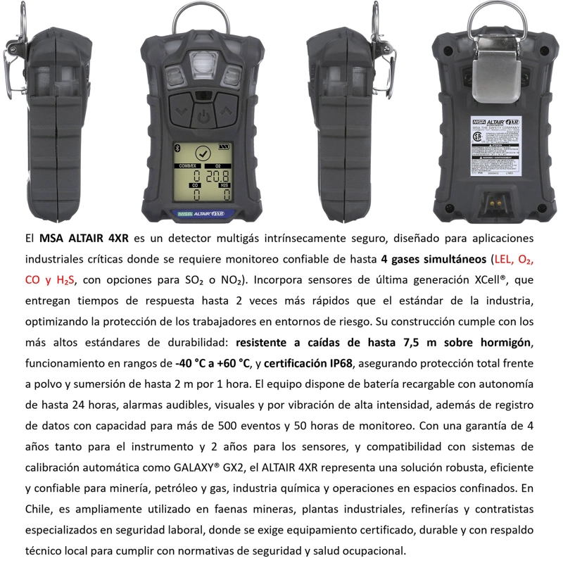 MSA ALTAIR 4XR: DETECTOR MULTIGAS MONITOREO GASES (LEL, O, CO, H2S) HONEYWELL - 2