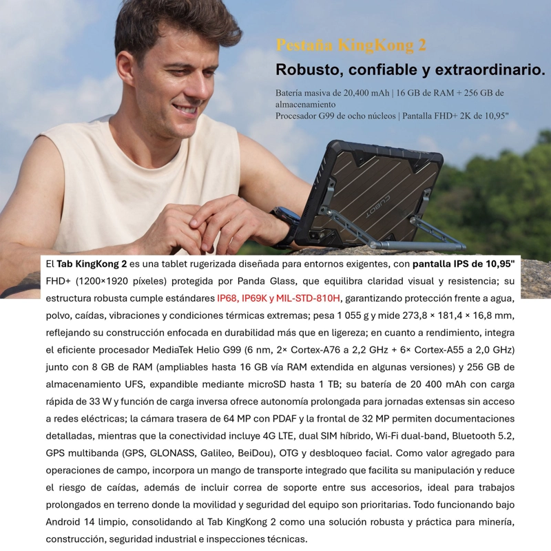 TAB KINGKONG 2: TABLET RESISTENTE 4G CON BATERIA 20.400 MAH - 2