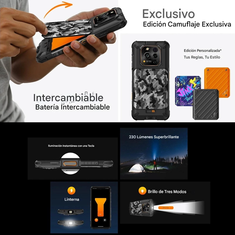 CELULAR RUGONE XEVER 7 ESIM, 2 BATERIAS DOCK AMOLED, TODO TERRENO - 5