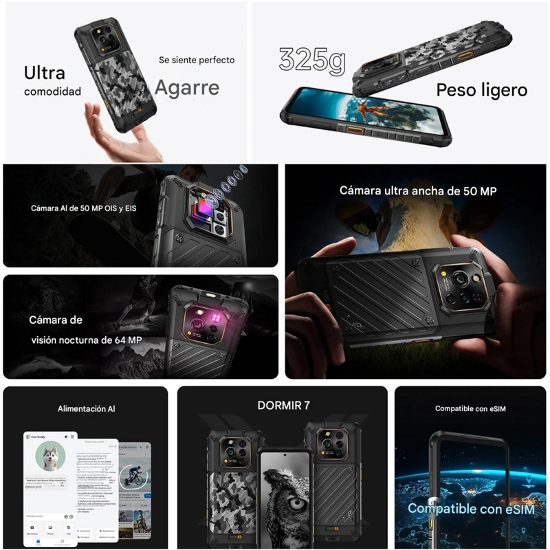 CELULAR RUGONE XEVER 7 ESIM, 2 BATERIAS DOCK AMOLED, TODO TERRENO - 6