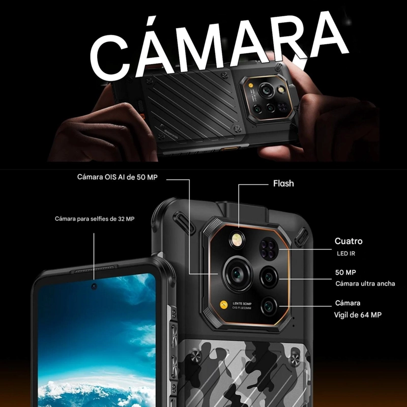 CELULAR RUGONE XEVER 7 ESIM, 2 BATERIAS DOCK AMOLED, TODO TERRENO - 7