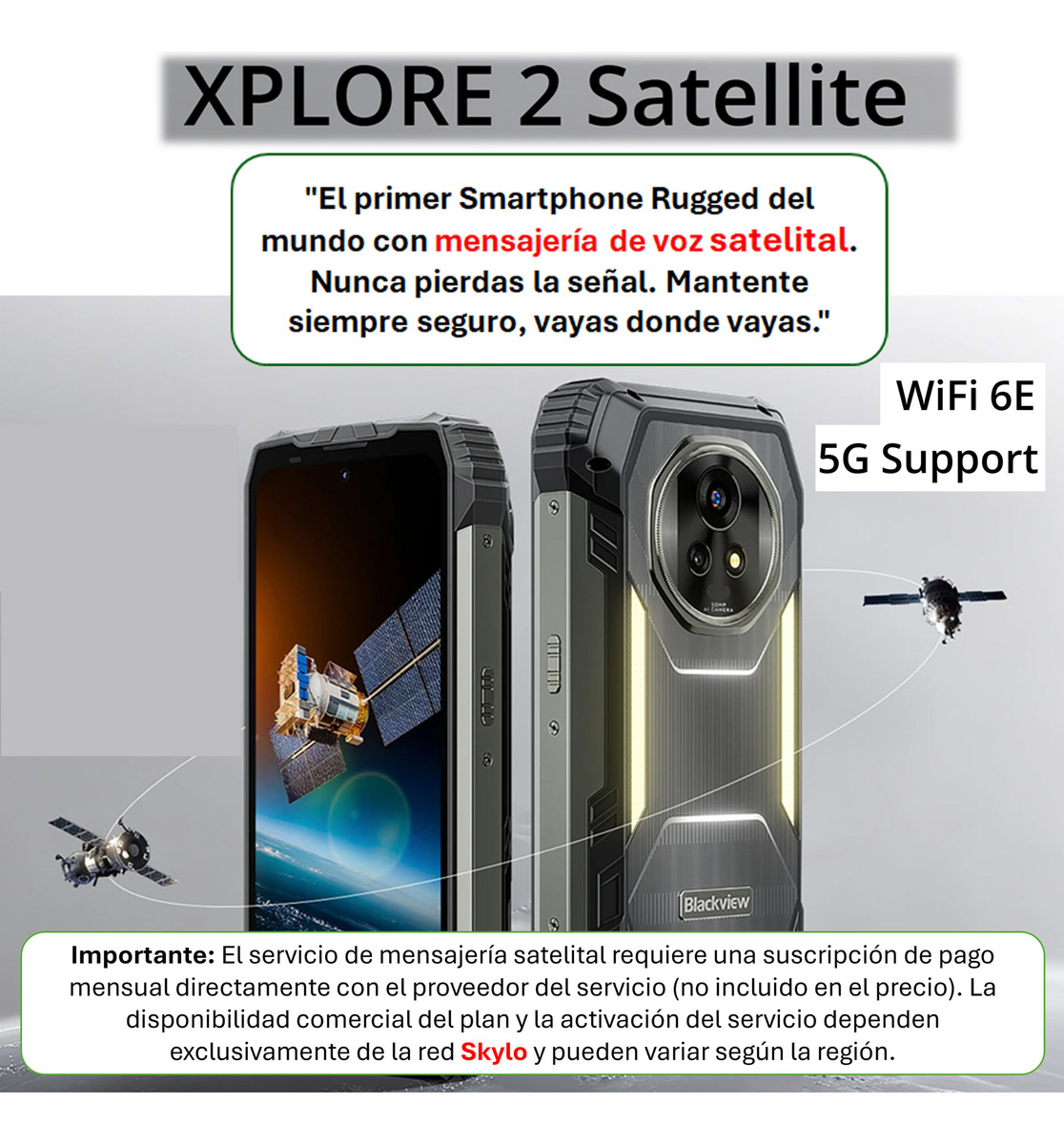 BLACKVIEW XPLORE 2 - CELULAR SATELITAL 5G 20000MAH 12+256GB - 2