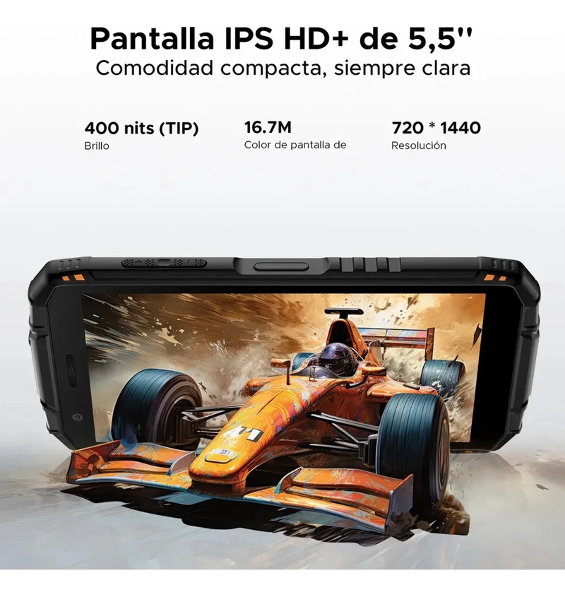 DOOGEE FIRE 3 RUGERIZADO 5.5 ANDROID 15 8.350MAH COMPACTO NARANJA - 3
