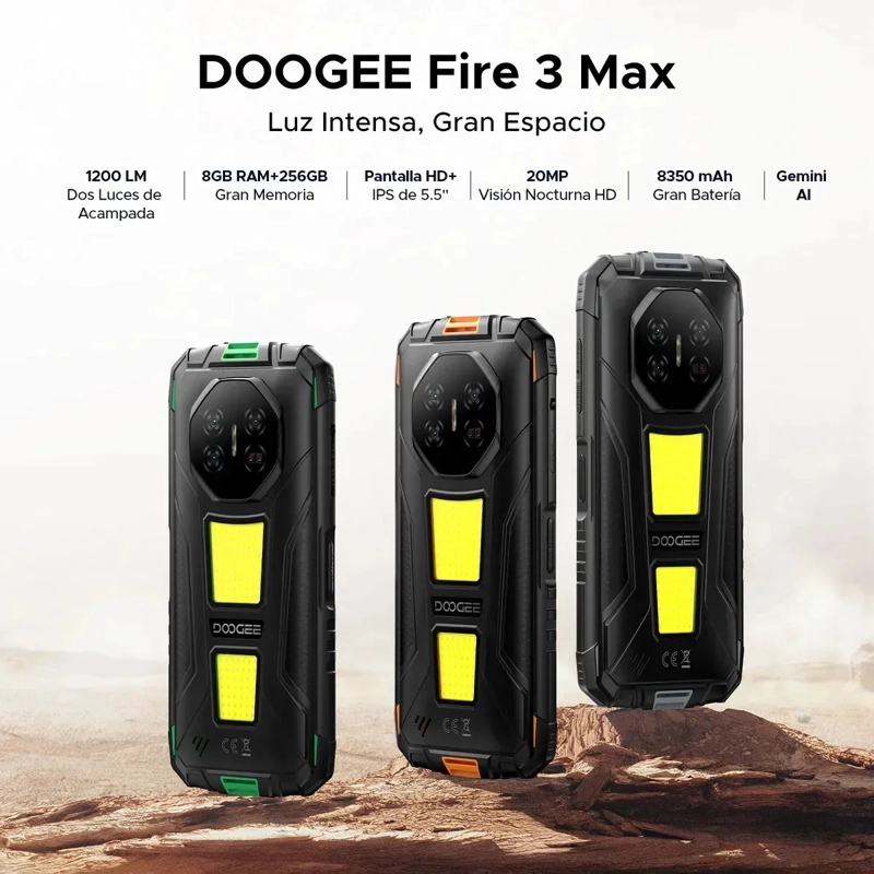 DOOGEE FIRE 3 MAX RUGERIZADO 5.5' 8+256GB 8.350MAH LINTERNA - 8