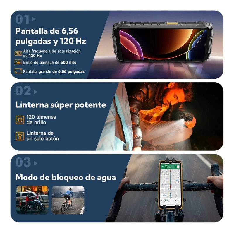 ULEFONE RUGKING 4 PRO 10200MAH RUGERIZADO 120HZ 256GB ANDROID BATERIA GIGANTE DURA DIAS RESISTENTE - 6