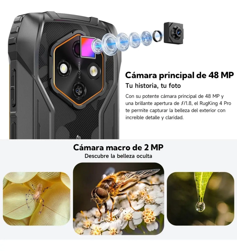 ULEFONE RUGKING 4 PRO 10200MAH RUGERIZADO 120HZ 256GB ANDROID BATERIA GIGANTE DURA DIAS RESISTENTE - 7