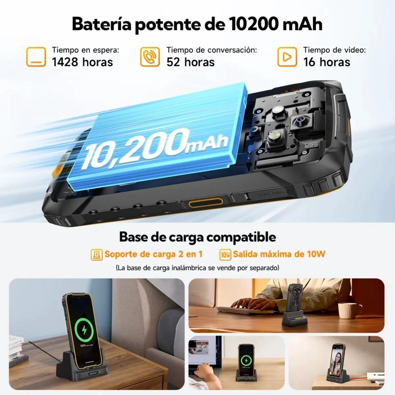 ULEFONE RUGKING 4 PRO 10200MAH RUGERIZADO 120HZ 256GB ANDROID BATERIA GIGANTE DURA DIAS RESISTENTE - 9