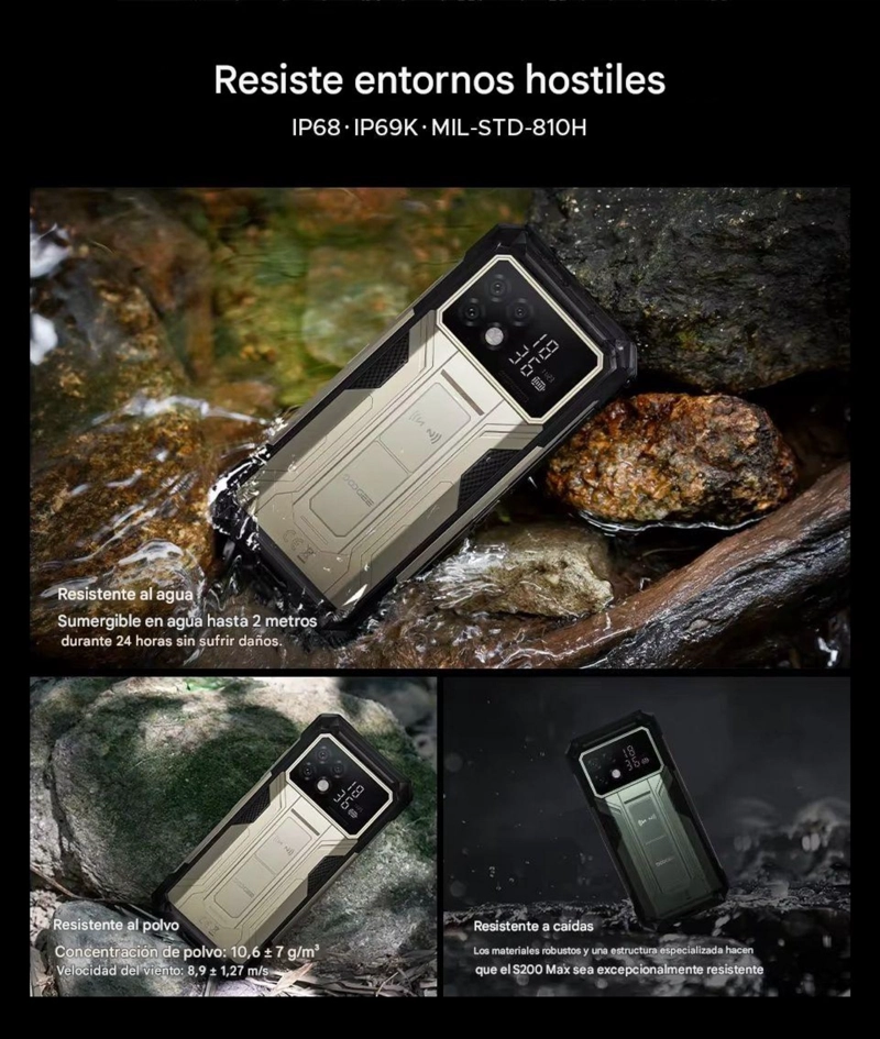 DOOGEE S200 MAX 5G RUGERIZADO 22000MAH 36GB RAM 512GB PANTALLA TRASERA BATERIA BESTIAL DURA DIAS - 4