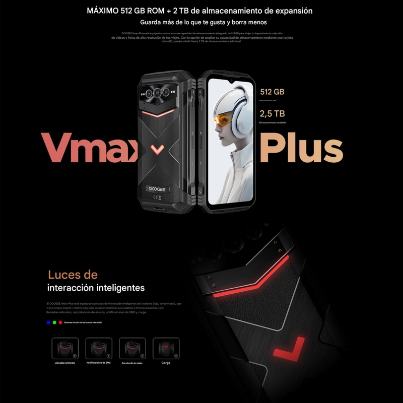 DOOGEE V MAX PLUS 5G RUGERIZADO 22000MAH 36GB RAM 512GB BATERIA MONSTRUO DURA DIAS USO EXTREMO - 7