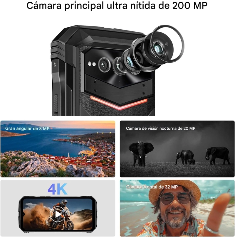DOOGEE V MAX PLUS 5G RUGERIZADO 22000MAH 36GB RAM 512GB BATERIA MONSTRUO DURA DIAS USO EXTREMO - 8