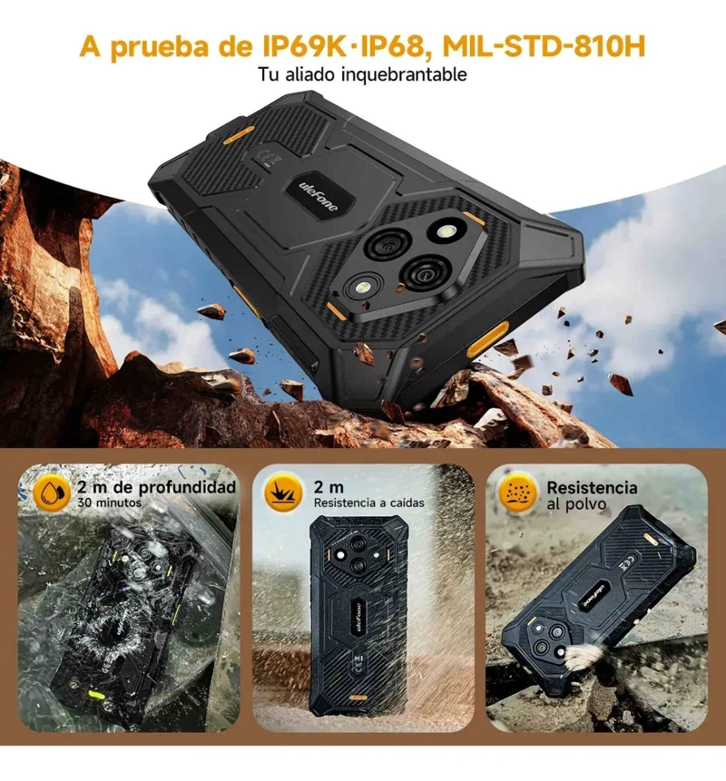ULEFONE RUGKING 3 PRO RUGERIZADO 120HZ ANDROID 15 128GB RESISTENTE GOLPES AGUA POLVO POTENTE FLUIDO - 5