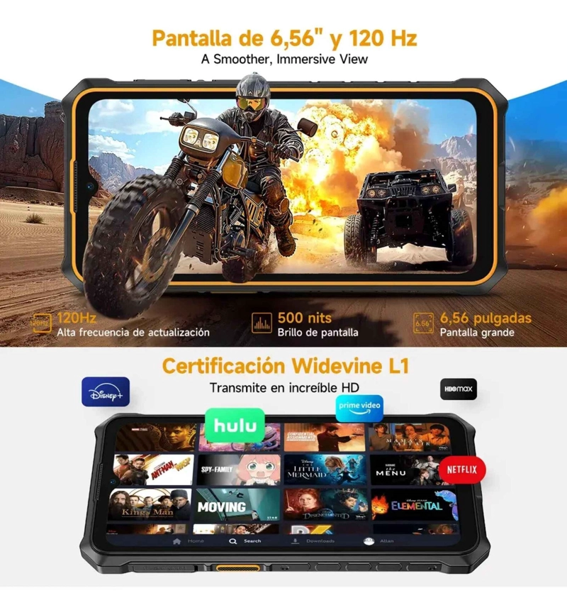 ULEFONE RUGKING 3 PRO RUGERIZADO 120HZ ANDROID 15 128GB RESISTENTE GOLPES AGUA POLVO POTENTE FLUIDO - 9