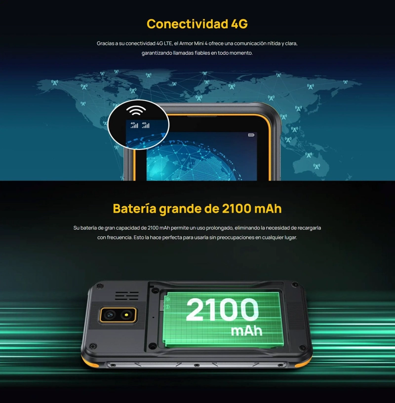 ULEFONE ARMOR MINI 4 RUGERIZADO 4G DUAL SIM TELE FONO BASICO INDESTRUCTIBLE COMPACTO TRABAJO RUDO - 5