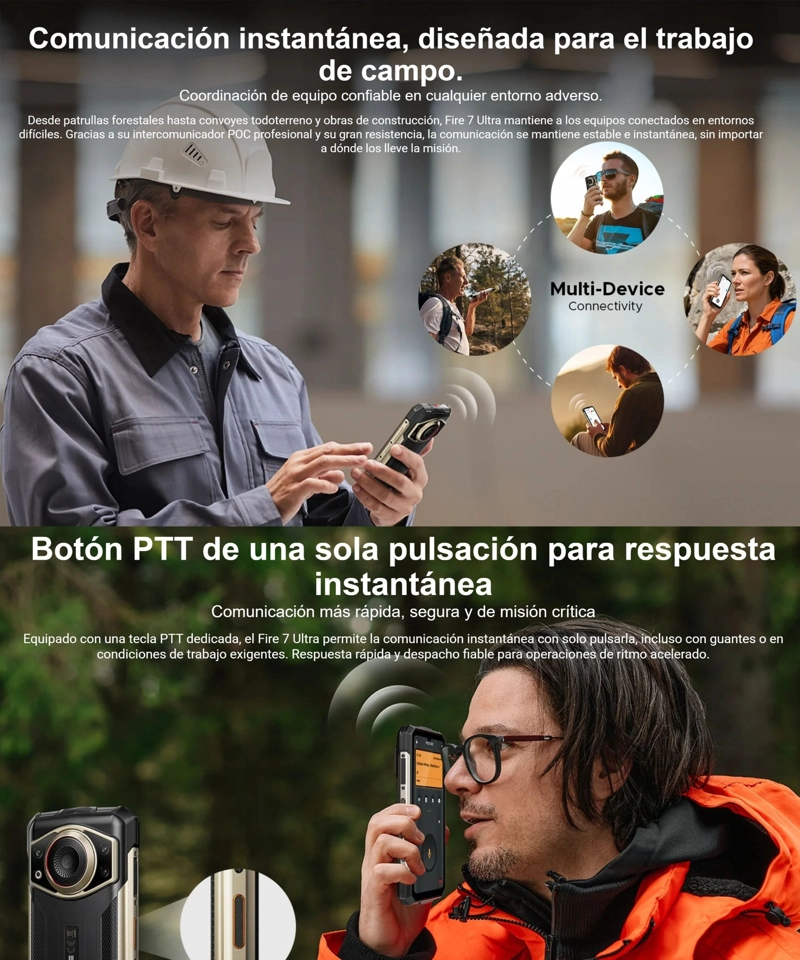 CELULAR RUGERIZADO DOOGEE FIRE 7 ULTRA 5G | BATERIA 13000MAH | INTERCOMUNICADOR POC WALKIE-TALKIE - 5
