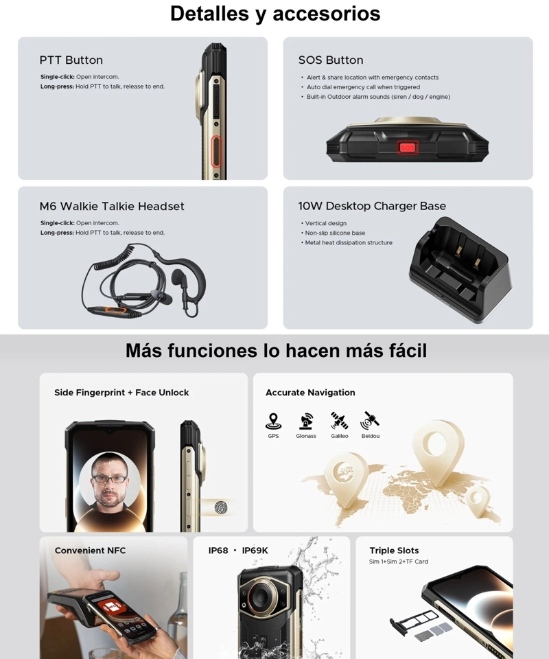 CELULAR RUGERIZADO DOOGEE FIRE 7 ULTRA 5G | BATERIA 13000MAH | INTERCOMUNICADOR POC WALKIE-TALKIE - 11