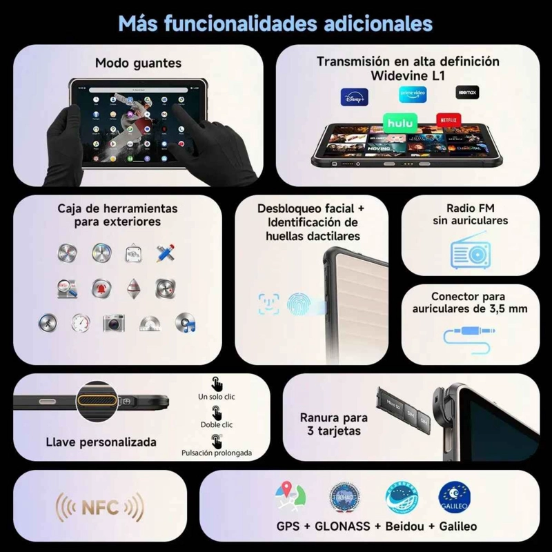 TABLET RUGGED: RUGKING PAD 2 PRO - 10 PULG. 16GB, 4G, LINTERNA, ANDROID 16, CORREA - 9