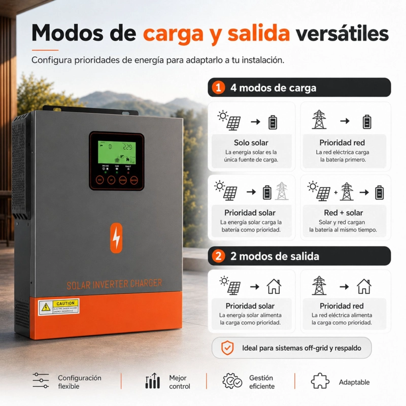 INVERSOR SOLAR HIBRIDO POWMR 3000W 24V | MPPT 400V ONDA PURA - 3