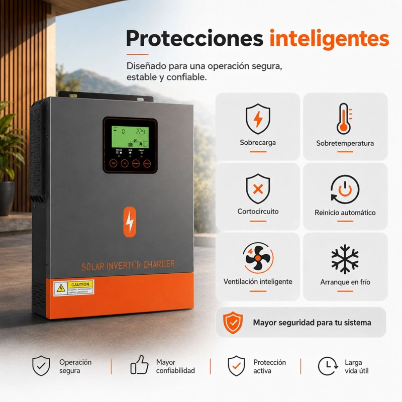 INVERSOR SOLAR HIBRIDO POWMR 3000W 24V | MPPT 400V ONDA PURA - 4