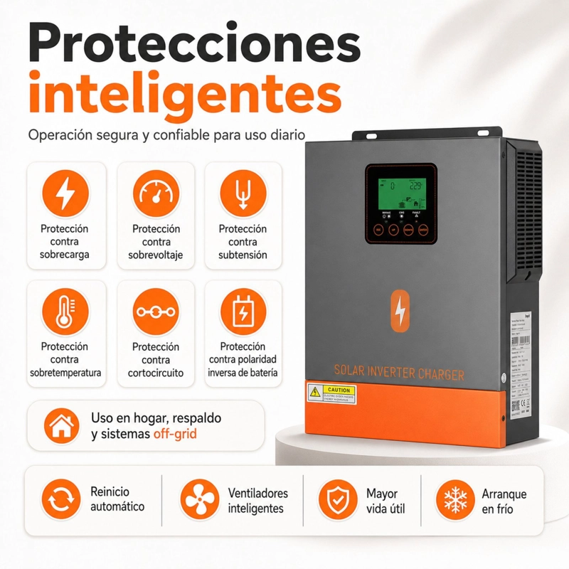 INVERSOR SOLAR HIBRIDO POWMR 1500W 24V | MPPT ONDA SENOIDAL PURA - 4