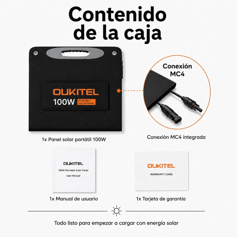 PANEL SOLAR PORTATIL OUKITEL 100W | MONOCRISTALINO E IP68 - 7