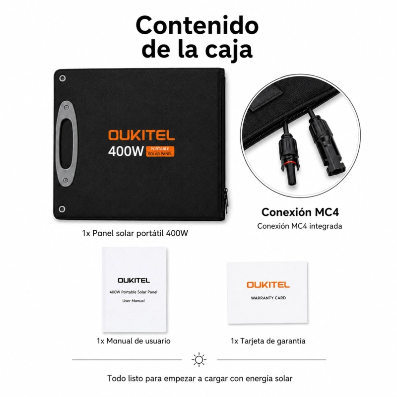 PANEL SOLAR PORTATIL OUKITEL 400W | RECUBRIMIENTO ETFE E IP68 - 7