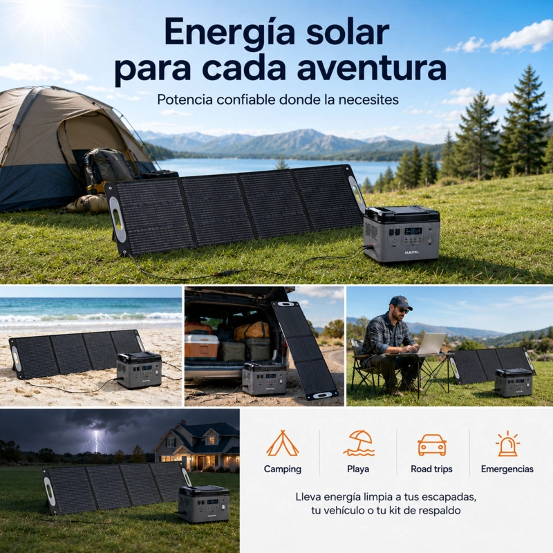 PANEL SOLAR PORTATIL OUKITEL 200W | EFICIENCIA 24.8% E IP68 - 9