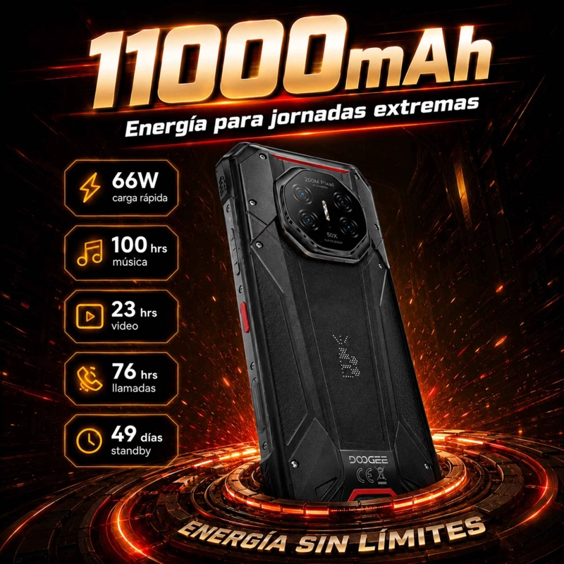 DOOGEE S300 PRO | TELE FONO RUGGED 5G 11000MAH Y CAMARA 200MP - 4