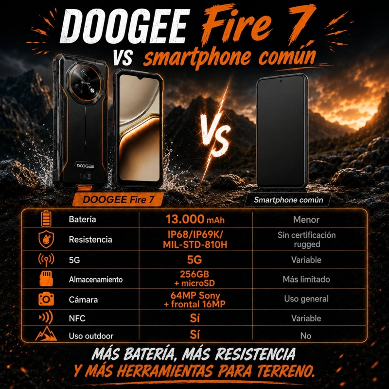 DOOGEE FIRE 7 | TELE FONO RUGGED 5G CON BATERIA DE 13.000 MAH - 10