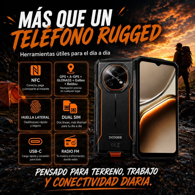 DOOGEE FIRE 7 | TELE FONO RUGGED 5G CON BATERIA DE 13.000 MAH - 4