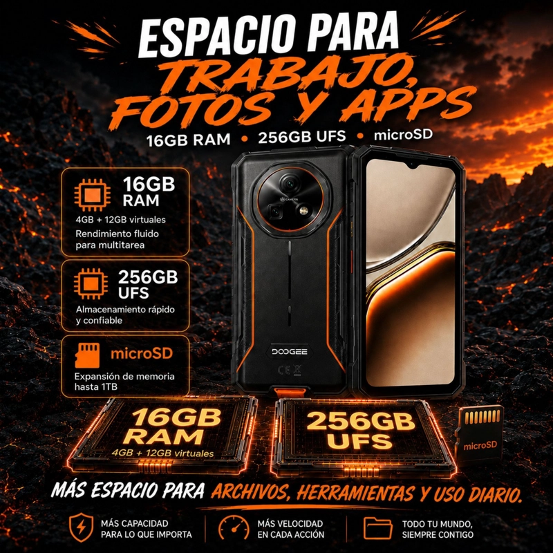 DOOGEE FIRE 7 | TELE FONO RUGGED 5G CON BATERIA DE 13.000 MAH - 7