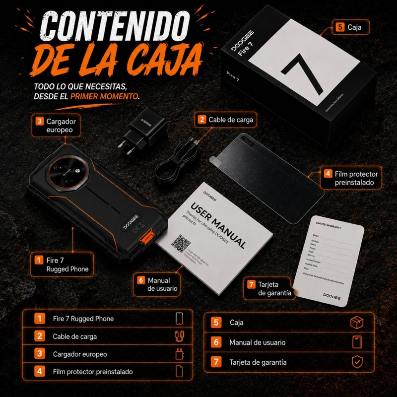 DOOGEE FIRE 7 | TELE FONO RUGGED 5G CON BATERIA DE 13.000 MAH - 9
