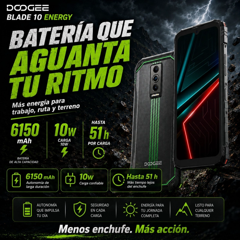 DOOGEE BLADE 10 ENERGY | CELULAR RUGGED DELGADO IP68 - 2