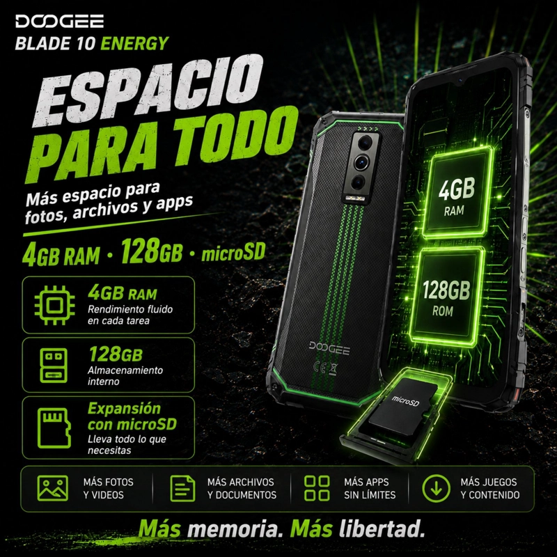 DOOGEE BLADE 10 ENERGY | CELULAR RUGGED DELGADO IP68 - 6