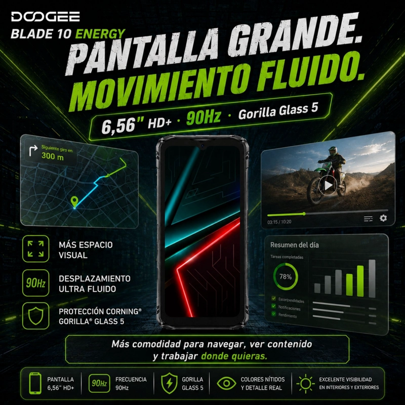 DOOGEE BLADE 10 ENERGY | CELULAR RUGGED DELGADO IP68 - 7