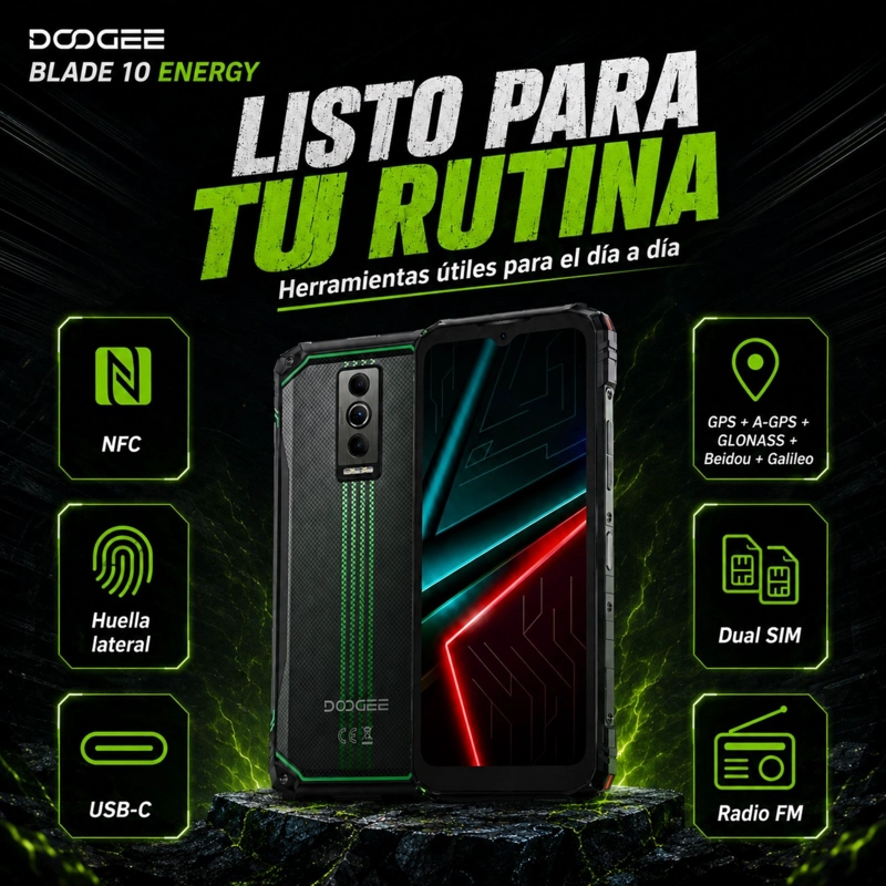 DOOGEE BLADE 10 ENERGY | CELULAR RUGGED DELGADO IP68 - 9