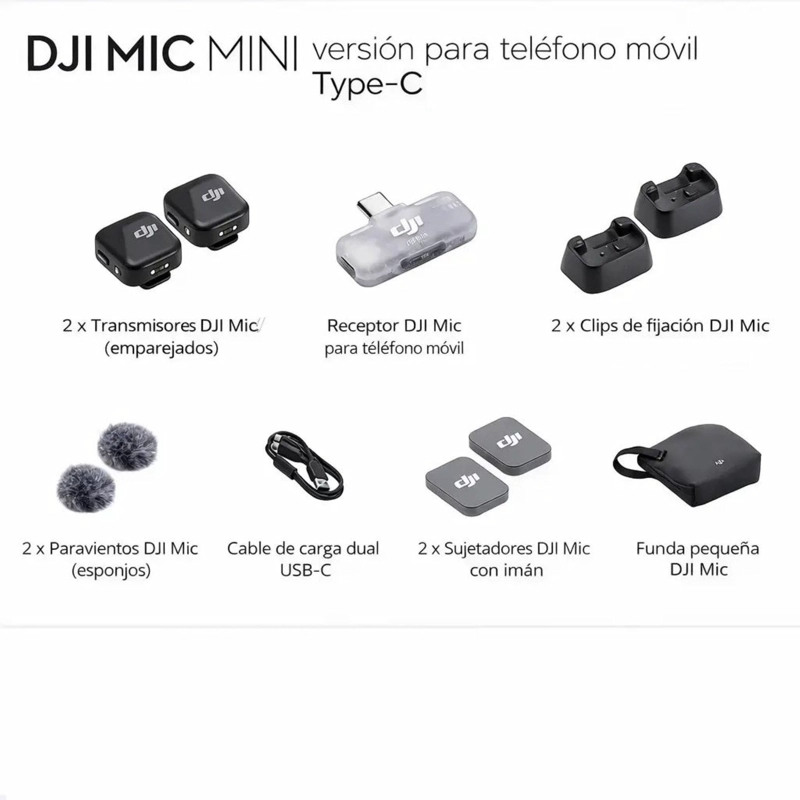 DJI MIC MINI - SON 2 MICROFONOS INALAMBRICOS PROFESIONALES - 6