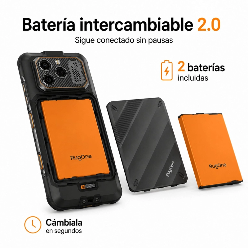 CELULAR RUGGED RUGONE XEVER 8 4G 2 BATERIAS 256GB 16GB RAM - 2