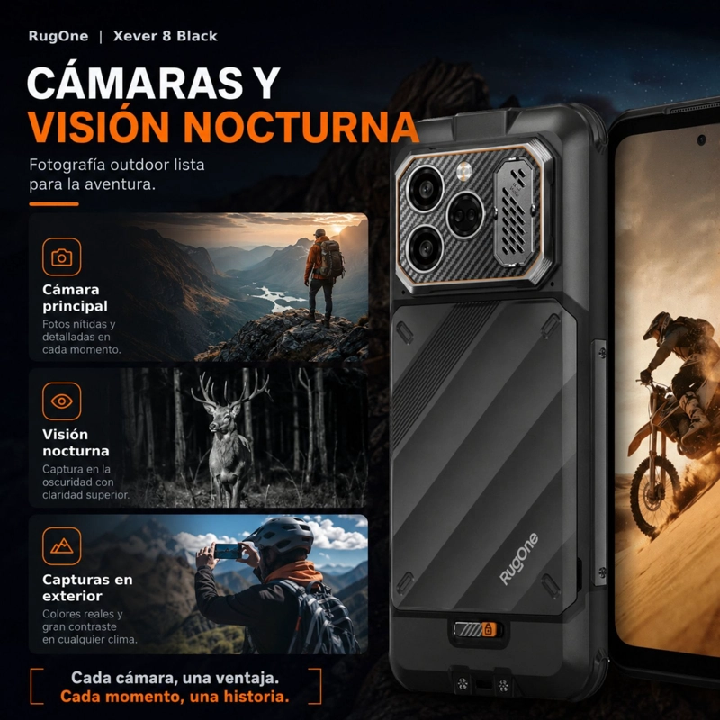 CELULAR RUGGED RUGONE XEVER 8 4G 2 BATERIAS 256GB 16GB RAM - 7