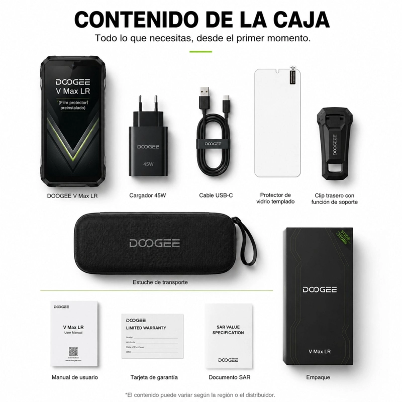 CELULAR RUGGED DOOGEE V MAX LR 5G LASER 40M 512GB 36GB RAM - 10