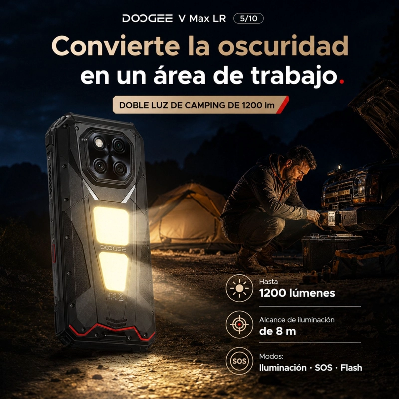 CELULAR RUGGED DOOGEE V MAX LR 5G LASER 40M 512GB 36GB RAM - 5