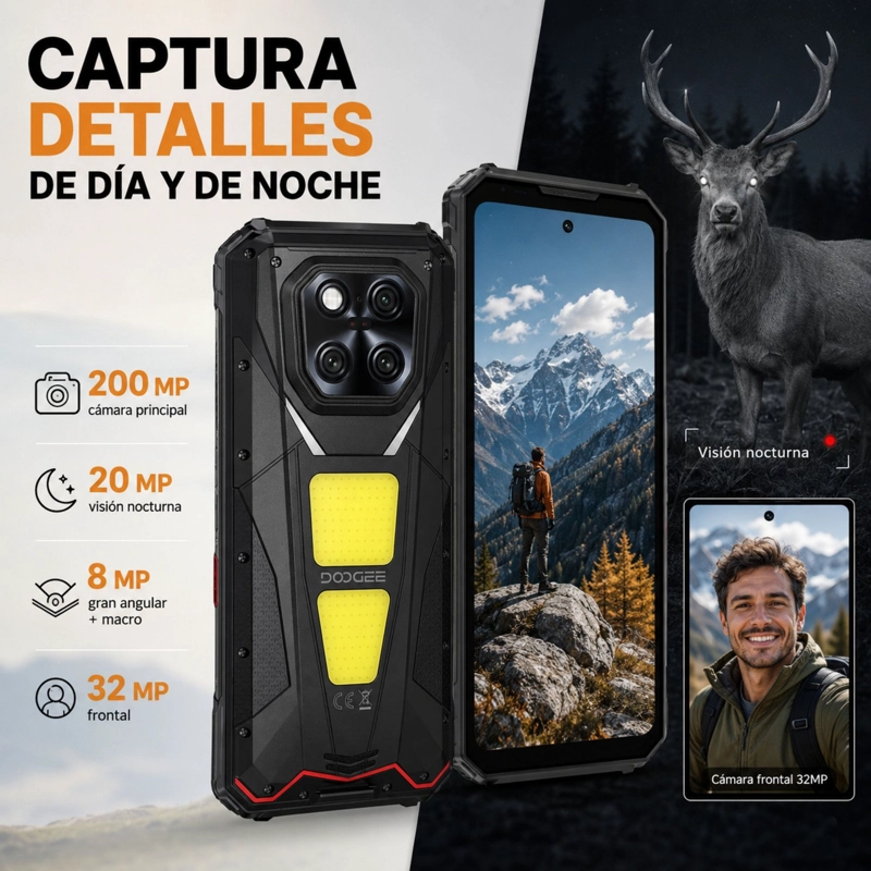 CELULAR RUGGED DOOGEE V MAX LR 5G LASER 40M 512GB 36GB RAM - 7