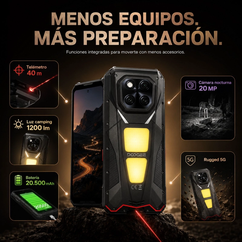 CELULAR RUGGED DOOGEE V MAX LR 5G LASER 40M 512GB 36GB RAM - 9