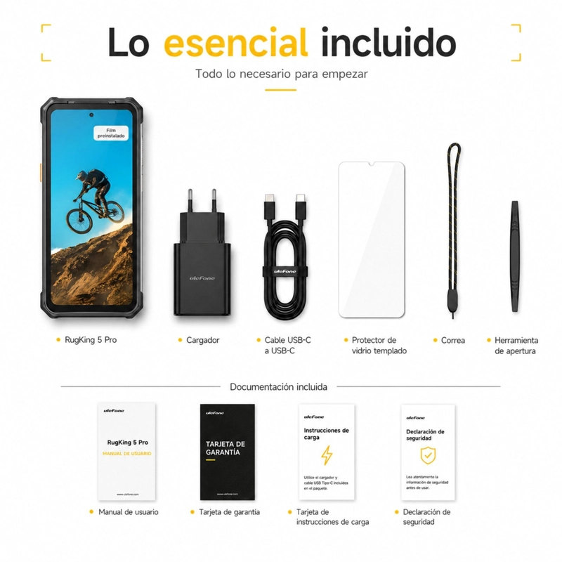 CELULAR RUGGED ULEFONE RUGKING 5 PRO BATERIA 20000MAH 256GB 16GB - 10